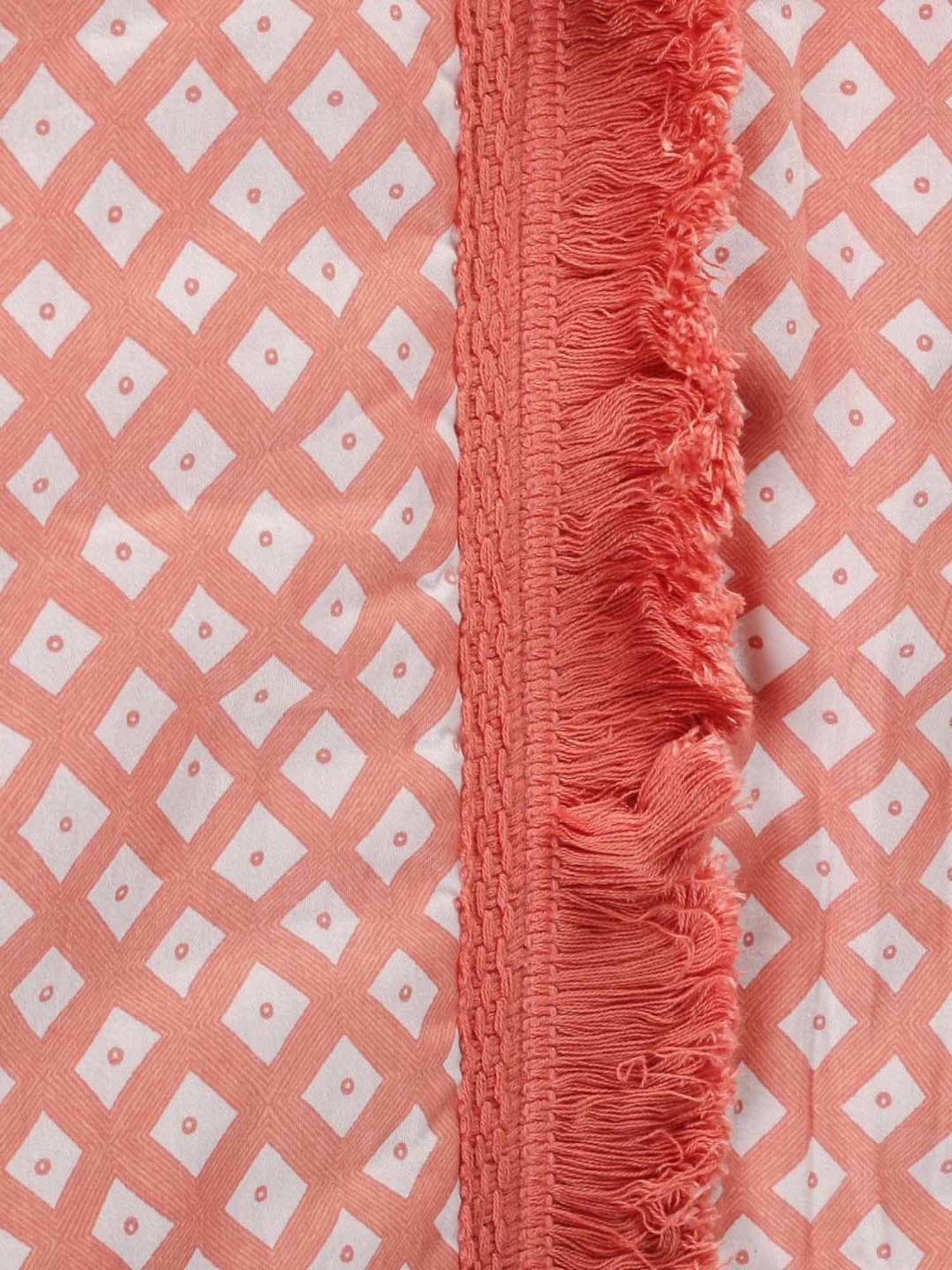 House This Leheriya Coral Cotton 180 TC Bed Cover Set