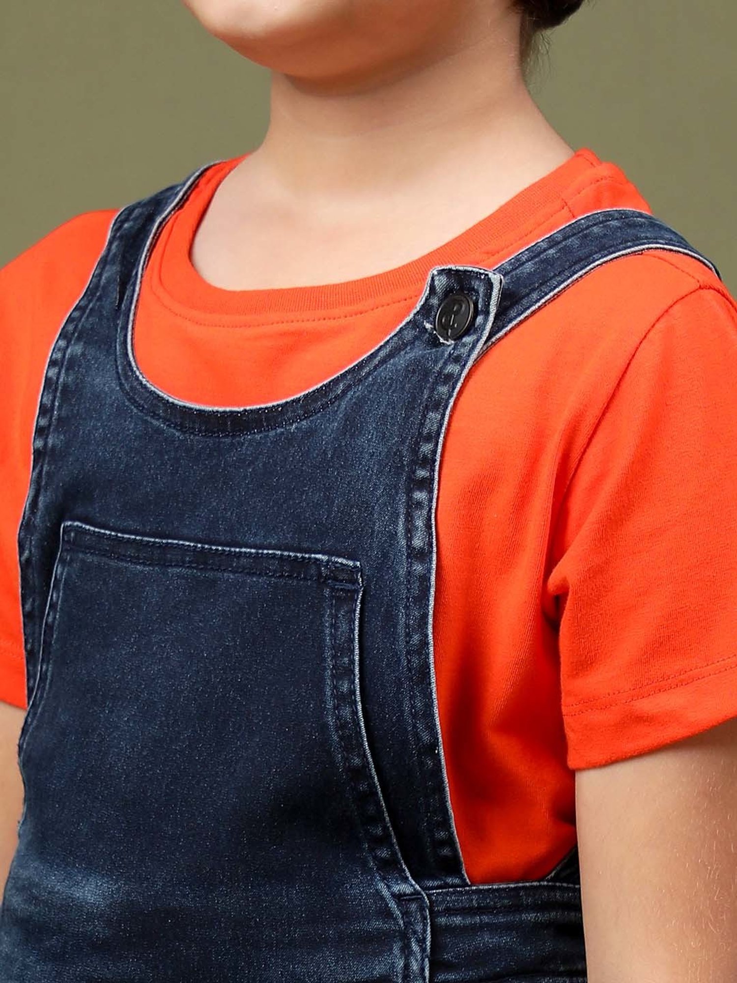 Kiddopanti Kids Blue Solid Dungaree