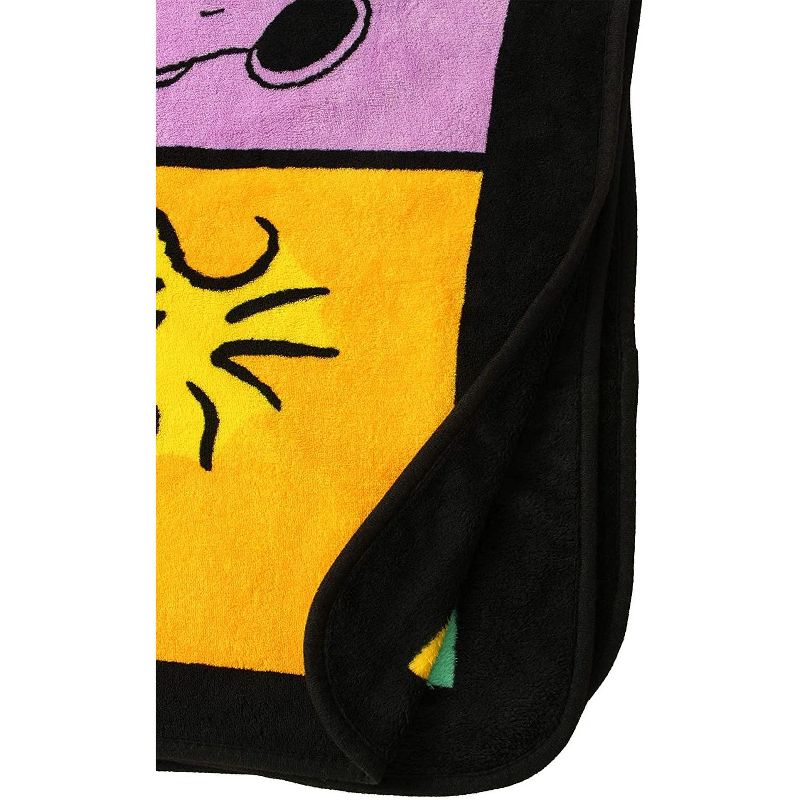 Silver Buffalo Peanuts Multicolor Character Grid 45 x 60 Inch Fleece Throw Blanket