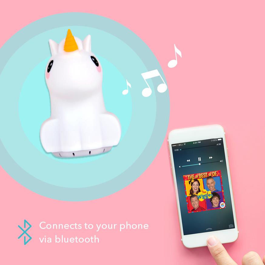 Glowing Kids Nightlight with Bluetooth Speaker  Unicorn