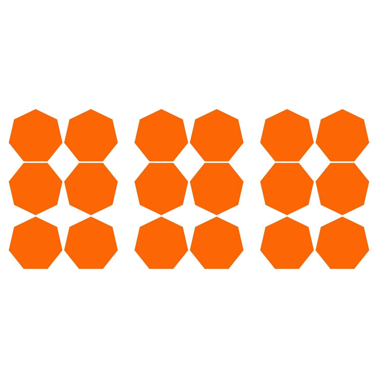 LiteMark 1 Inch Yellow Removable Heptagon Decals - Pack of 160