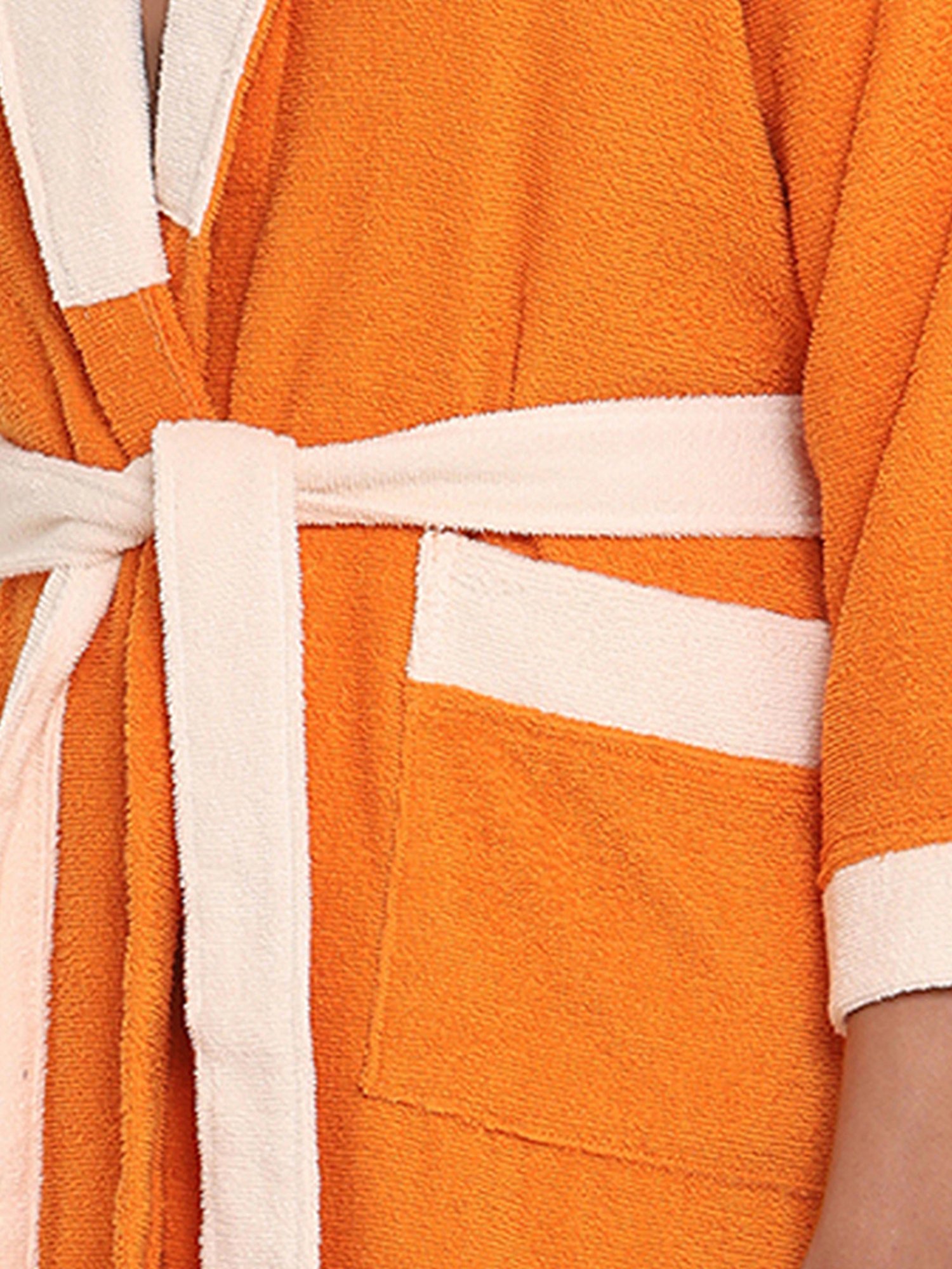 Spaces Cloudz Orange 300 GSM Cotton Medium Bathrobe