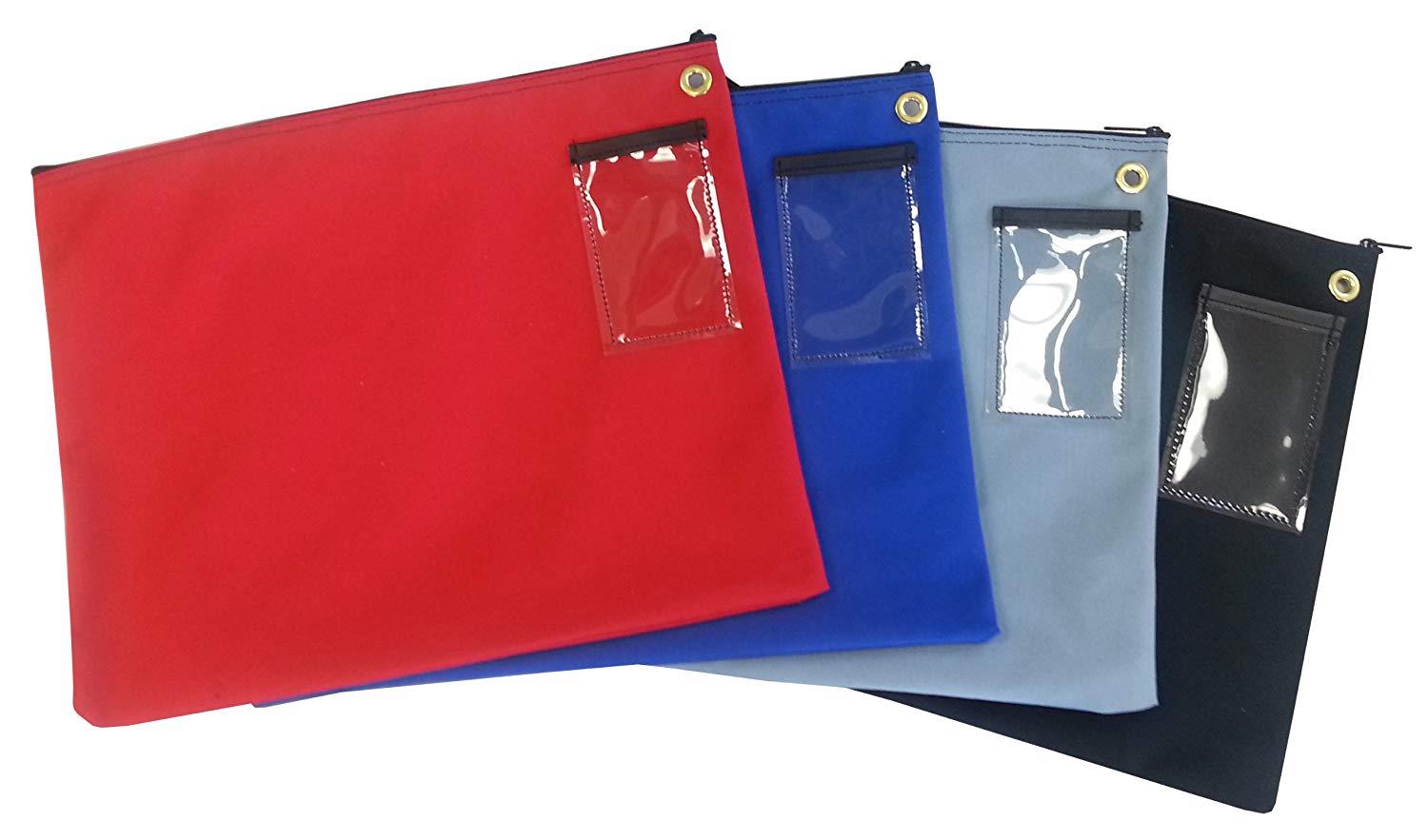 Interoffice Mailer Canvas Transit Sack Zipper Bag 18w x 14h Red