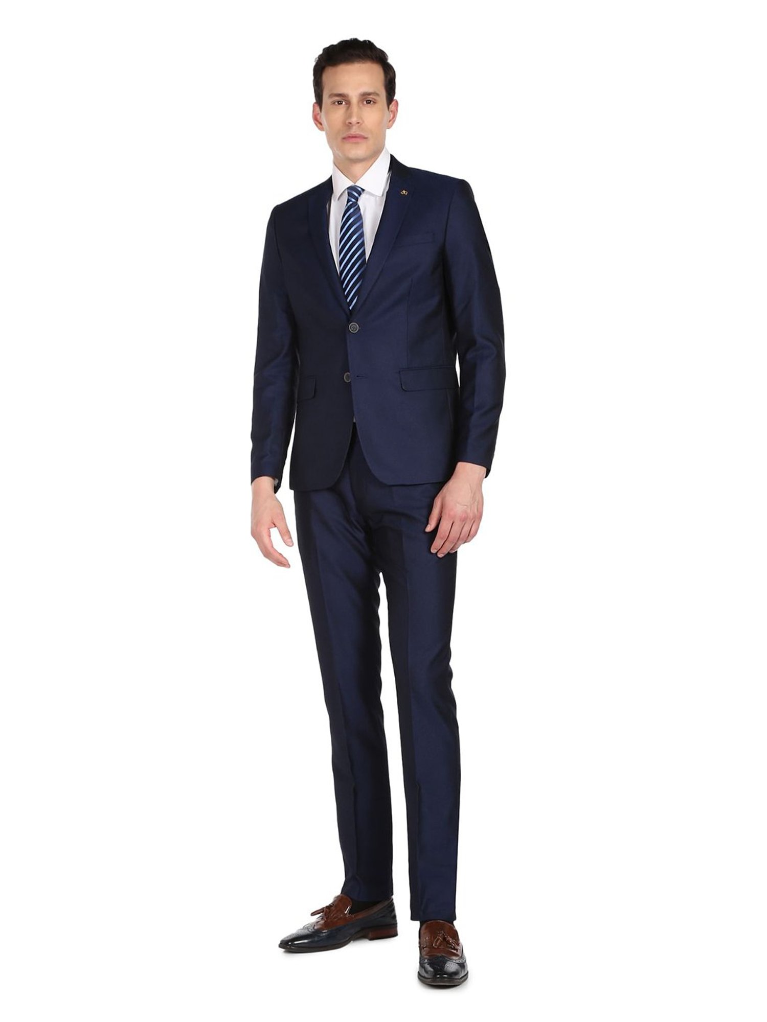 AD by Arvind Navy Notch Lapel 2 - Piece Suit
