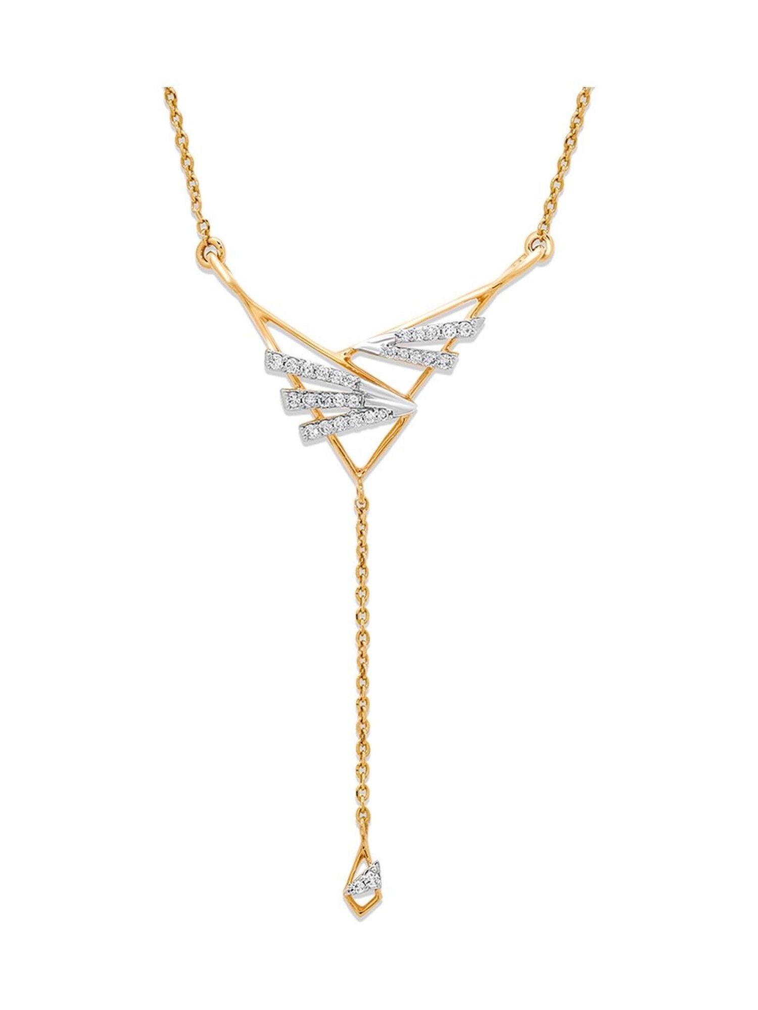 Mia by Tanishq Nature's Finest 14k Gold Radiant Harmony Diamond Princess Necklace for Women