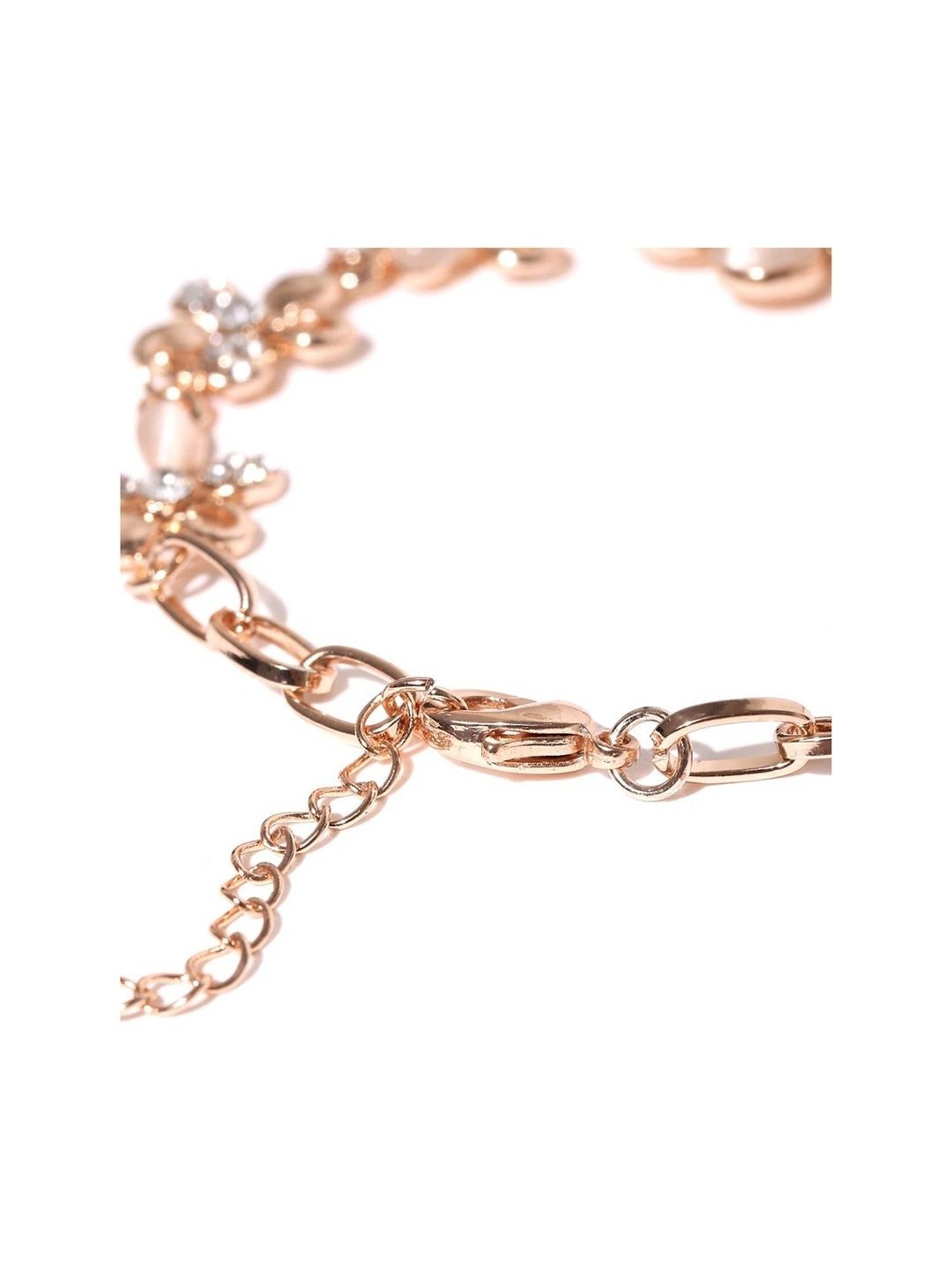 YouBella Stylish Fancy Party Wear Jewellery Gold-Plated Flexible fit Bracelet