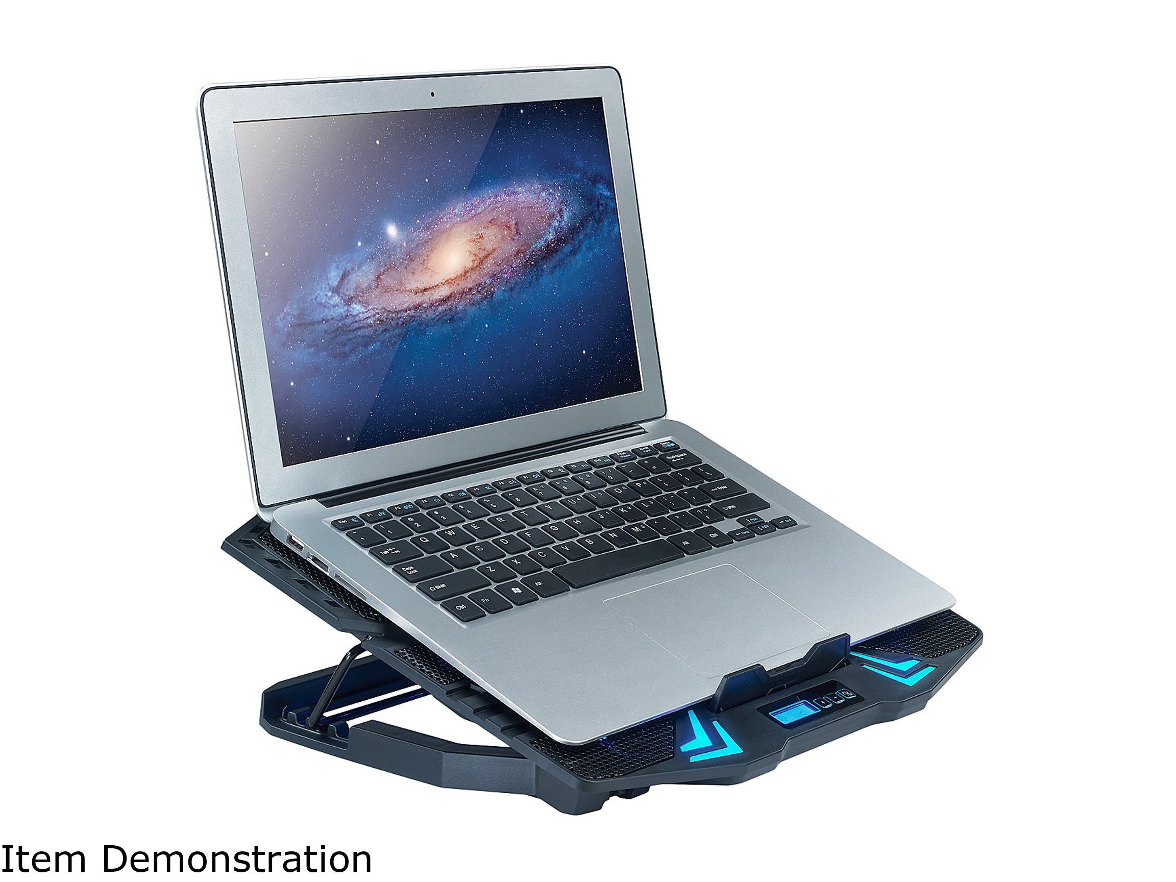 Laptop Cooling Pad, Laptop Cooler with 5 Quiet Red LED Fans for 12"-17" Inch Laptop, Dual USB 2.0 Ports, Portable Angle Adjustable Laptop Stand for Gaming Laptop-Green