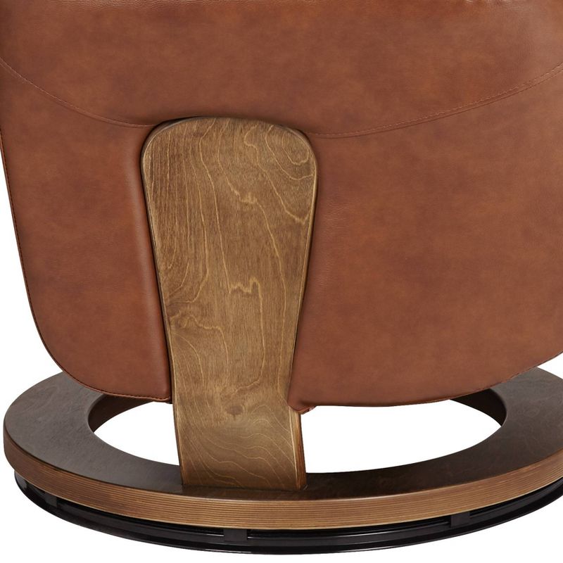 BenchMaster Augusta Brown Faux Leather 4-Way Modern Recliner Chair