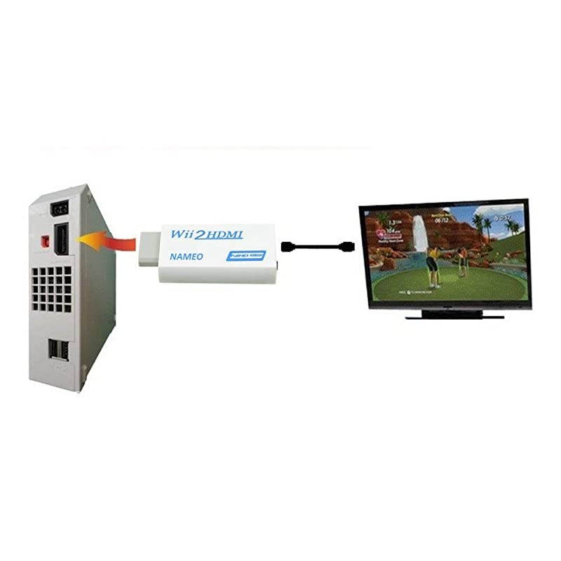 Wii to HDMI Adapter Converter Wii2HDMI Support 1080P 720P 35mm Audio Video Output Supports All Wii Display Modes WhiteBlue