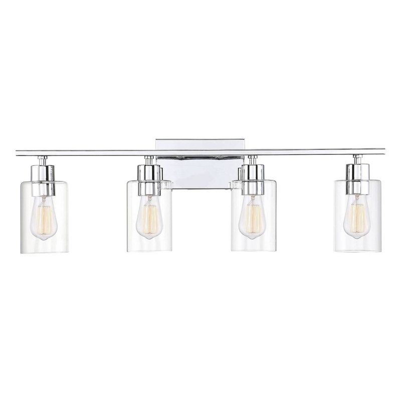 4 Light Bath Sconce with Glass Polished Chrome - Aurora Lighting