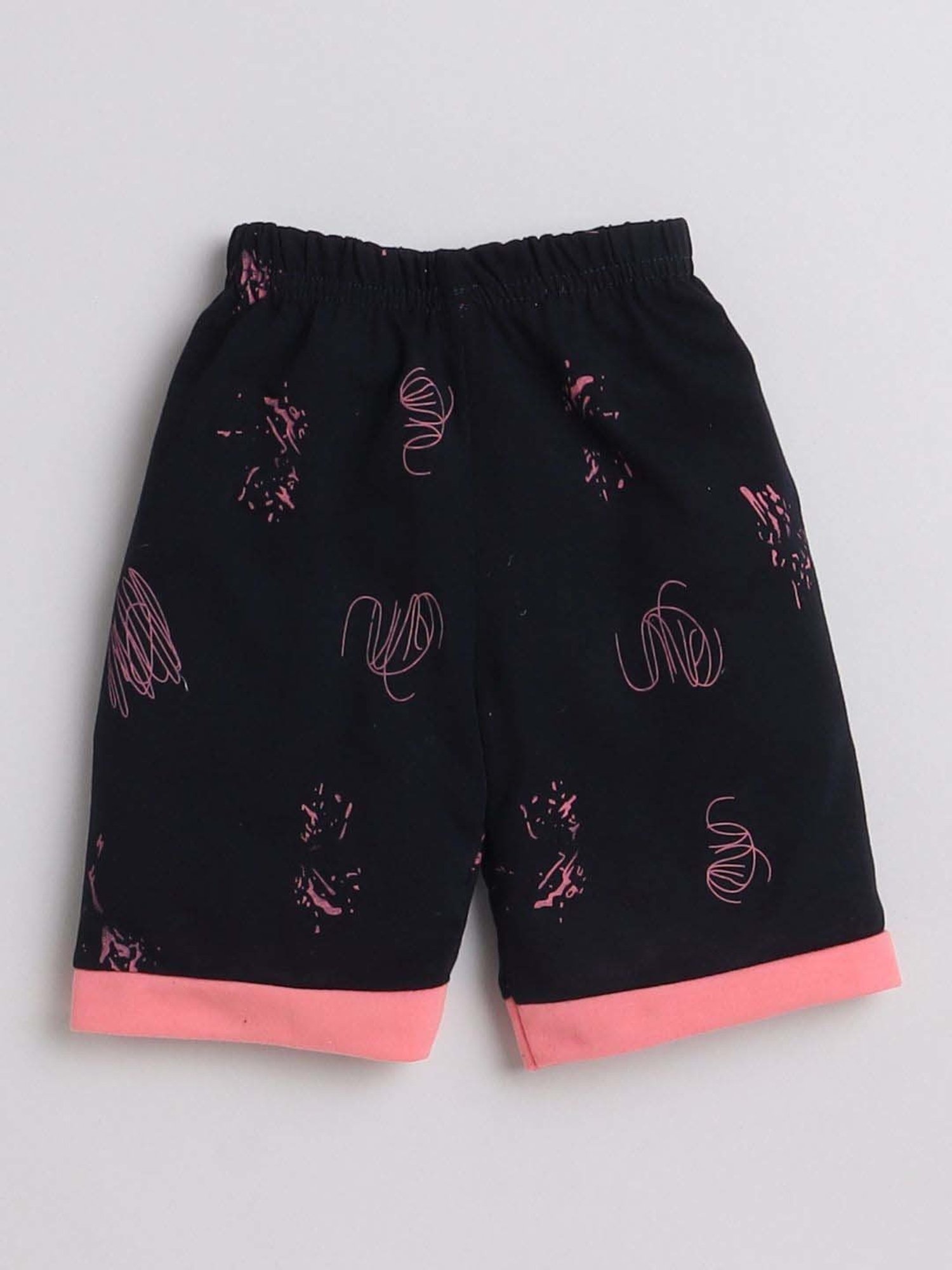 Fourfolds Unisex Pink Printed Clothing Set