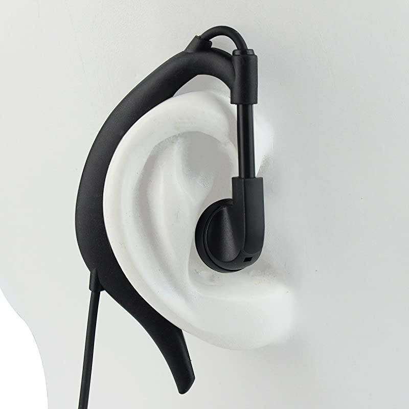 2 Way Radio Earpiece Volume Adjustment G Shape Headset with Mic for Baofeng UV-5R  H-777 RT-5R RT22 RT21 Kenwood Walkie Talkie (1 Pack)