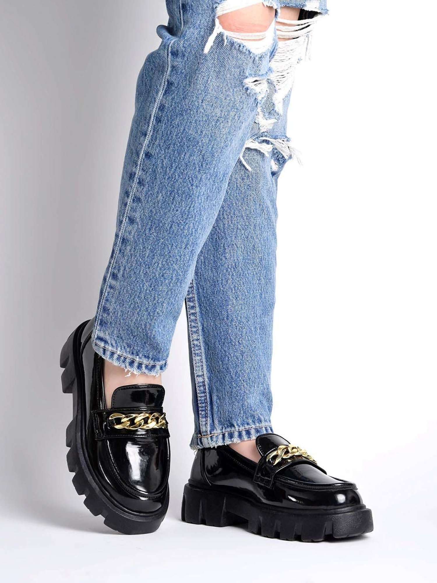 Shoetopia Kids Black Casual Loafers