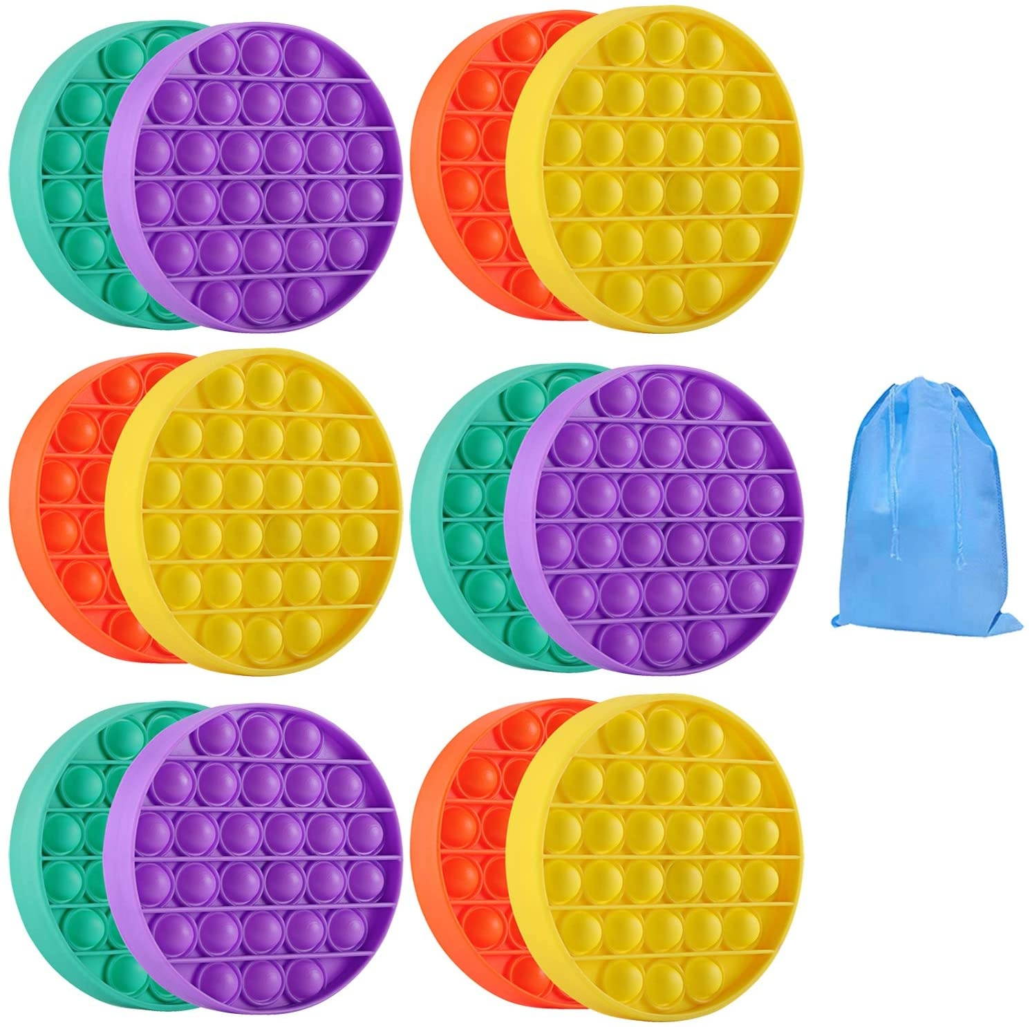 DALOJOE Push Pop Pop Bubble Fidget Sensory Toy, Pop Fidget Toys, 4 Pack Silicone Squeeze Sensory Toys, Stress Relief Toy, Autism Special Needs Anxiety Relief, Educational Toy, for Kids, Adults, Gifts