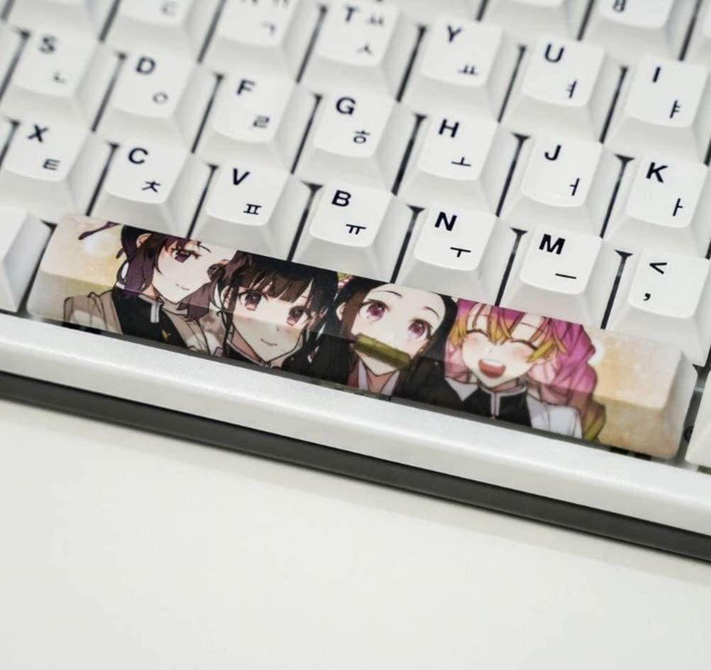 Mugen Custom Demon Slayer Anime Girls Spacebar Keycaps for Cherry MX Switches - Fits Most Mechanical Gaming Keyboards - with Keycap Puller