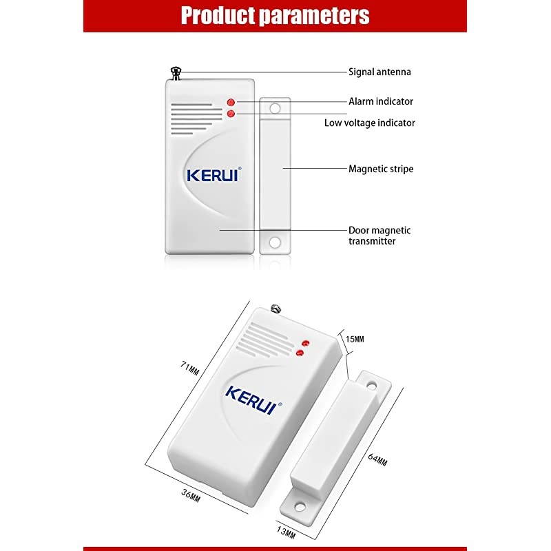 Wireless DoorWindow Magnetic Sensor for GSM Home Security Alarm Systems