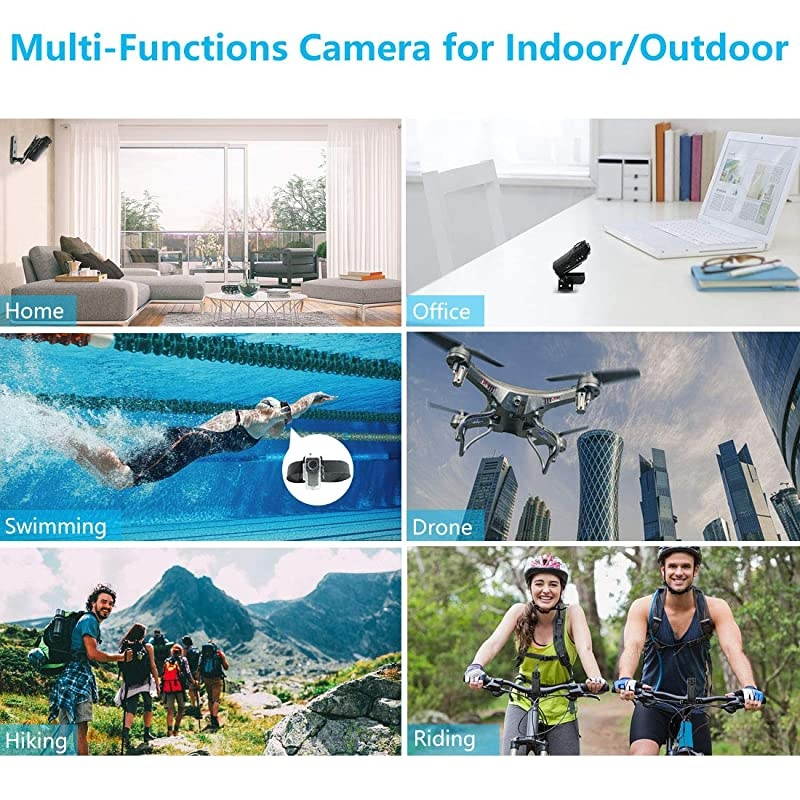 Waterproof Mini Spy Camera  1080P Full HD Portable Small Hidden CameraBody Camera with Motion Detection and Night Vision Wireless Security Camera OutdoorIndoor