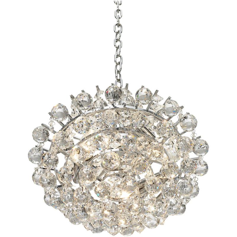 Vienna Full Spectrum Chrome Mini Pendant Chandelier 12" Wide Modern Crystal 3-Light Fixture for Dining Room House Foyer Kitchen