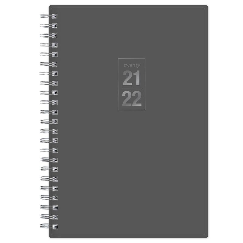 2021-22 Academic Planner 5" x 8" Frosted Wirebound Daily/Monthly Solid Gray - Blue Sky