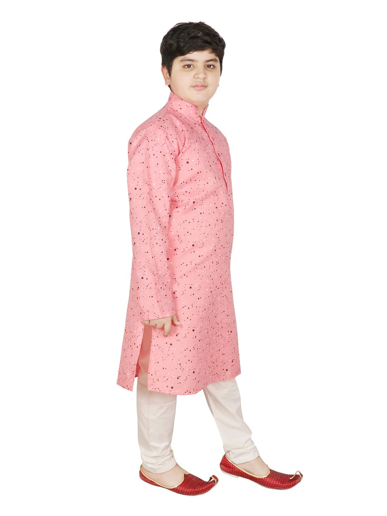 SG Yuvraj Kids Pink & White Printed Full Sleeves Kurta with Pyjamas