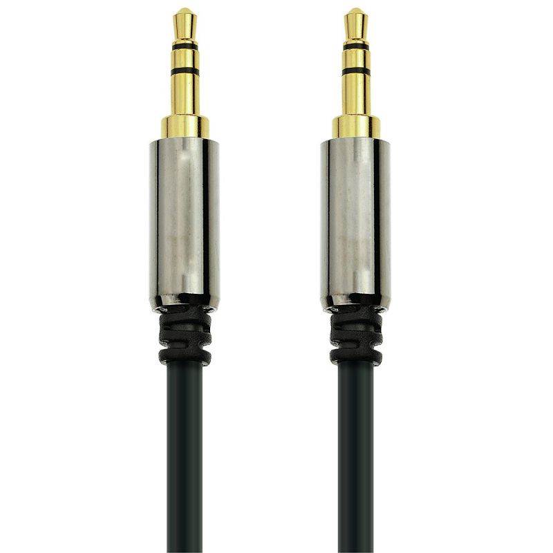 3.5mm Premium Auxiliary Audio Cable (6.6ft / 2m) AUX Cable for Headphones, iPods, iPhones, iPads, Home / Car Stereos and More (Black)