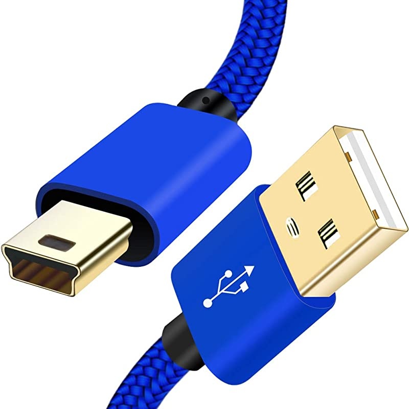 Mini USB Charging Cable 66ft for Sony PS3 ControllerGoPro HERO4 Hero 3+HDMP3 PlayersGarmin GPS Navigator NuviPDAsPlaystation 3Nylon Braided USB 20 Type A to Mini B Data Charger Cord