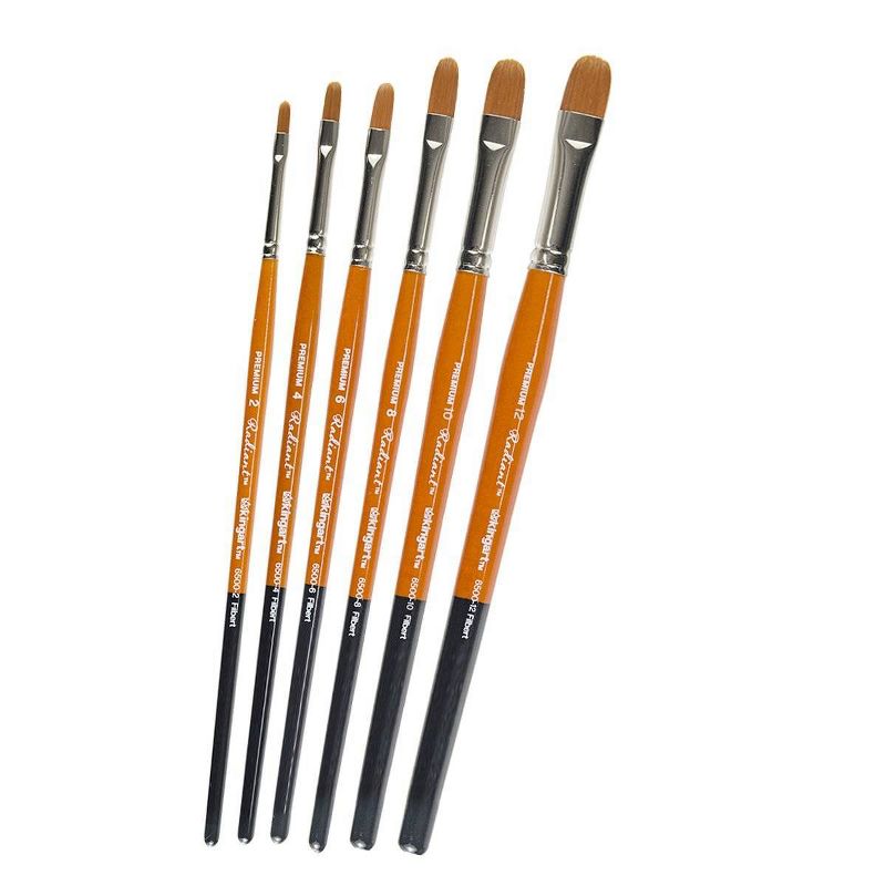 Kingart 6ct Radiant Filbert Brush Set