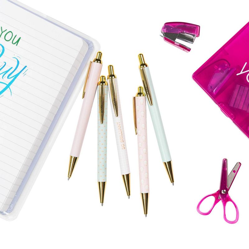 5ct Retractable Gel Pens Set Black - Yoobi™