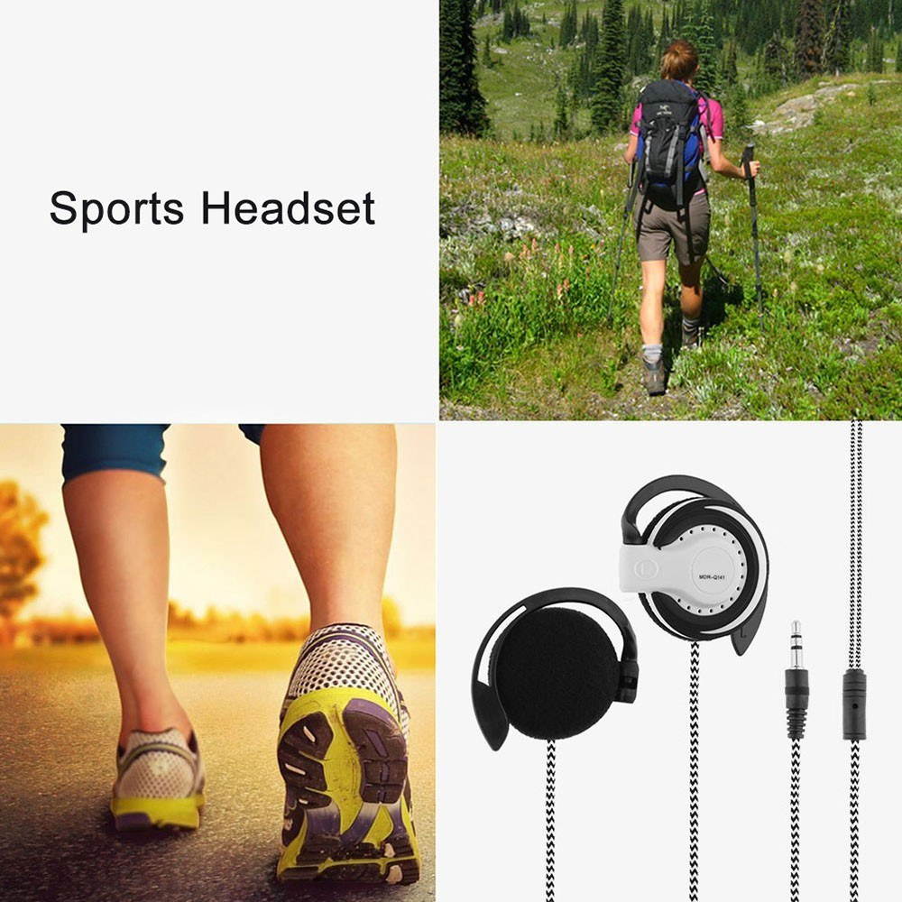 3.5mm Wired Gaming Headset On-Ear Sports Headphones Ear-hook Music Earphones for Smartphones Tablet Laptop Desktop PC