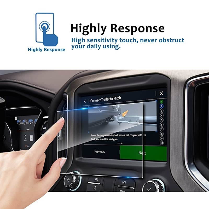 Fits for 2019 2020 2021 GMC Sierra 1500 8 Inch IntelliLink Car Navigation Screen Protector, Tempered Glass Center Touch Screen Protector Anti Scratch High Clarity