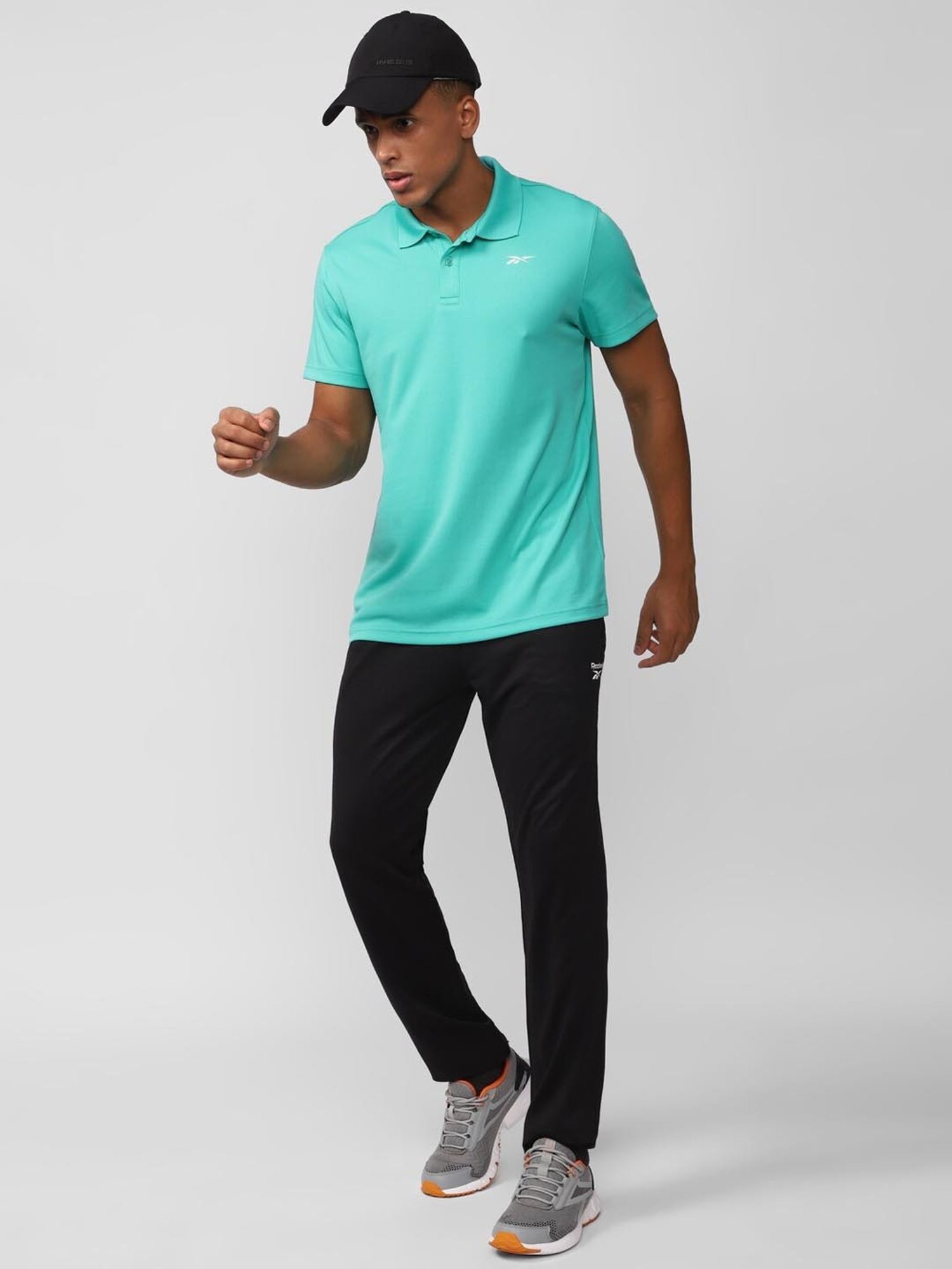 Reebok Green Regular Fit Texture Polo T-Shirt