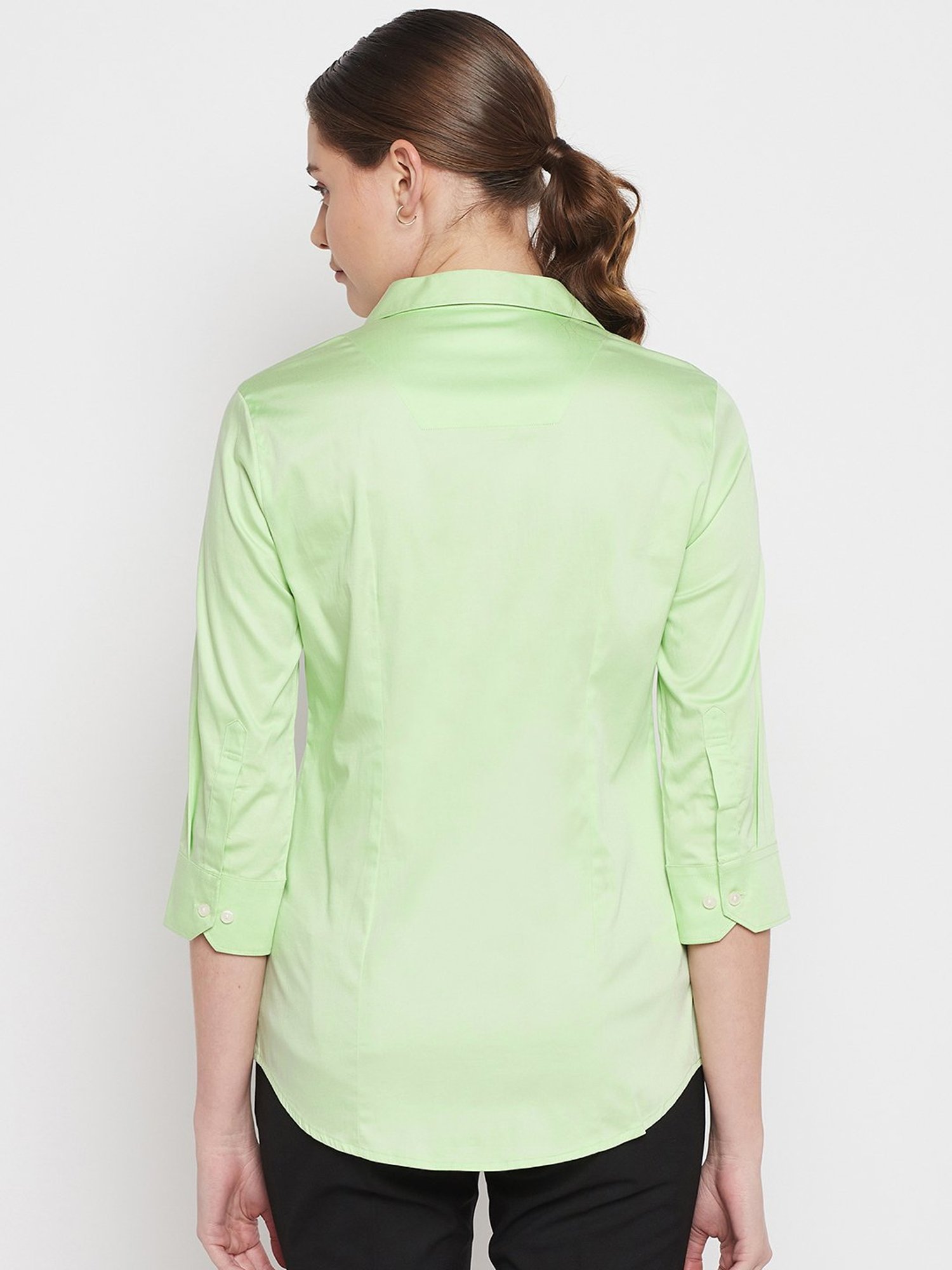 Crozo By Cantabil Green Cotton Shirt
