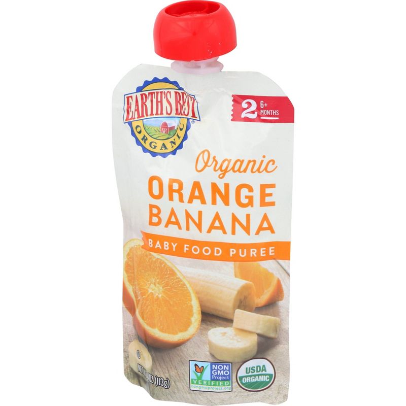 Earth's Best Organic Stage 2 Orange Banana Baby Food - 4oz