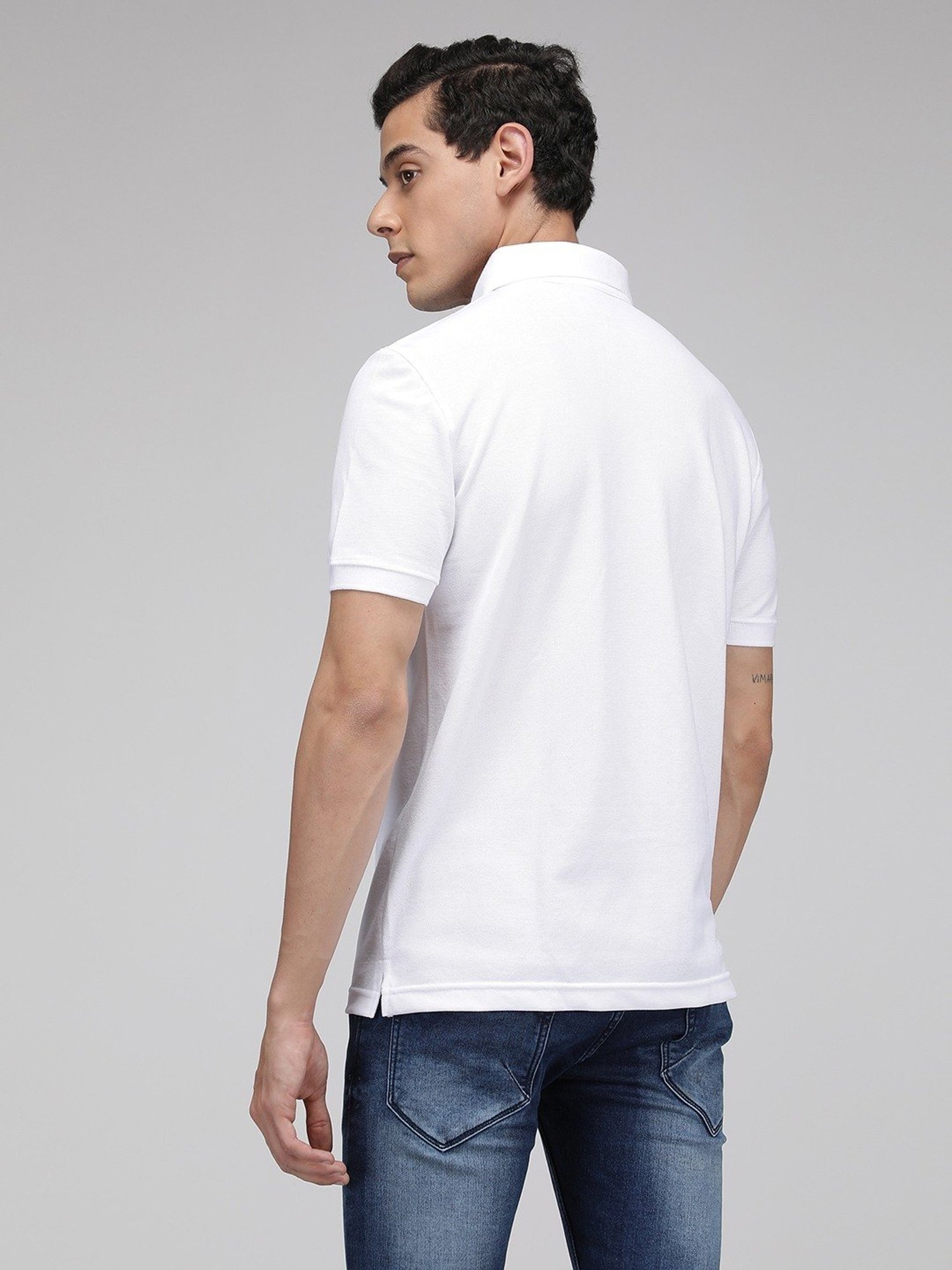 Sporto White Regular Fit Polo T-Shirt