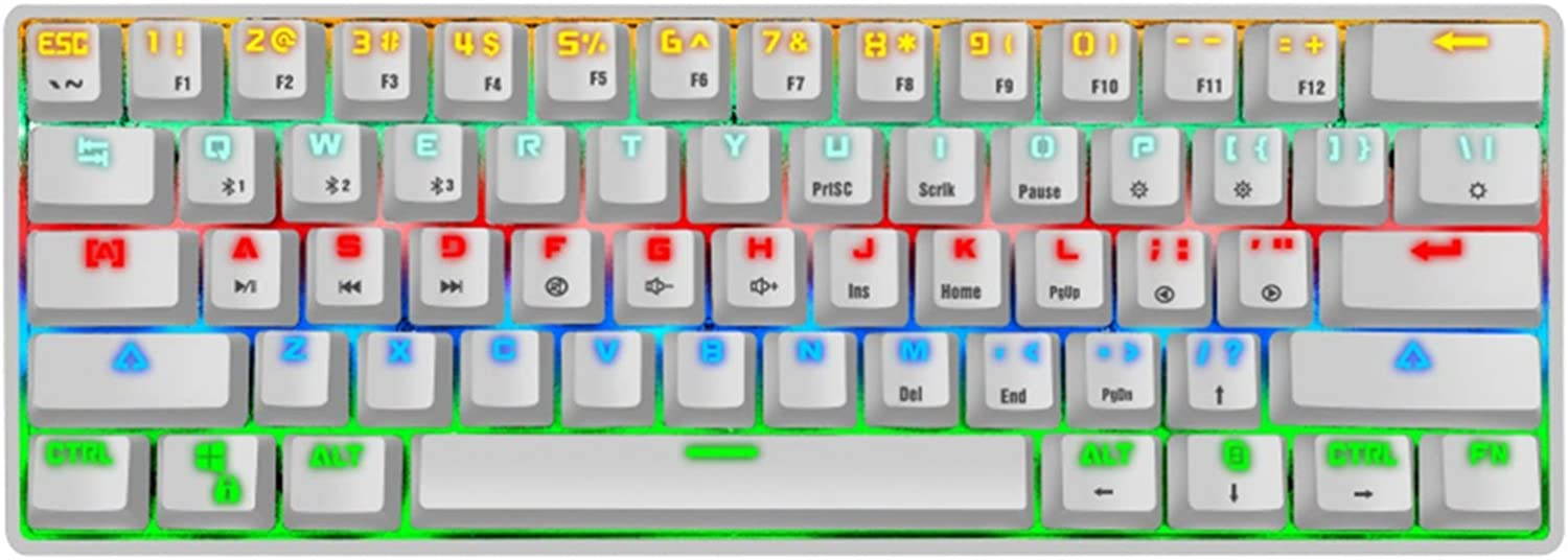 CUUWE K28 Wireless Bluetooth 61-Key Dual-Mode RGB Backlit Waterproof Mechanical Gaming Keyboard - Office Keyboard -Gaming Keyboard