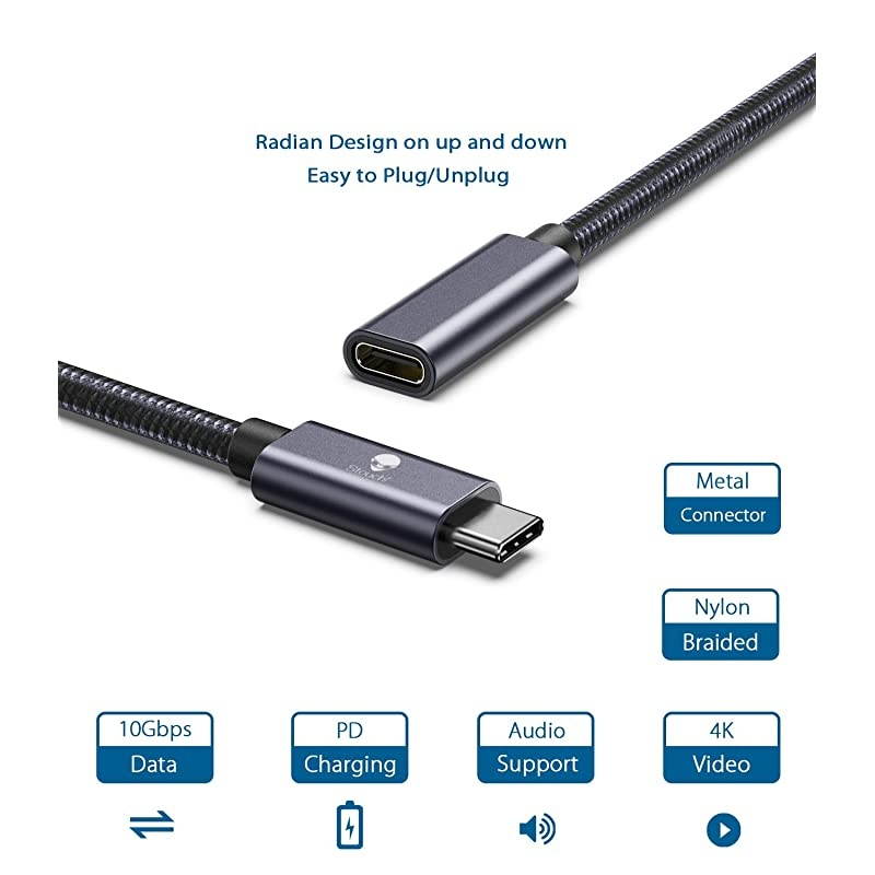 USB C Extension Cable  10Gbps USB Type C 31 Male to Female Fast Charging amp Audio Data Transfer for 2020 iPad Pro Nintendo Switch Thunderbolt 3 MacBook Pro Google Pixel 2 2 XL 3164 FT