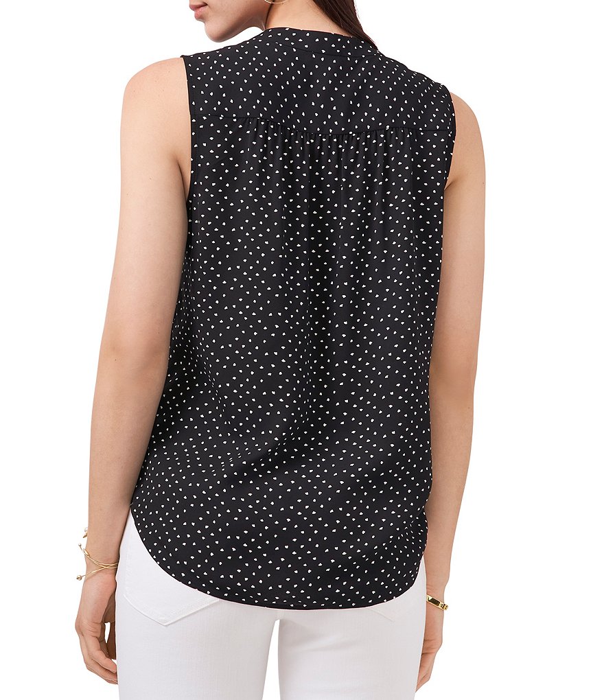 Vince Camuto Sleeveless V-Neck Dots Blouse