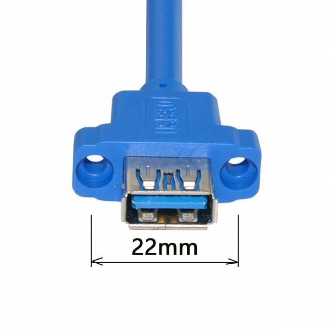 Cablecc USB 3.0 A Type Male to Female Extension Cable with Panel Mount Screws Holes