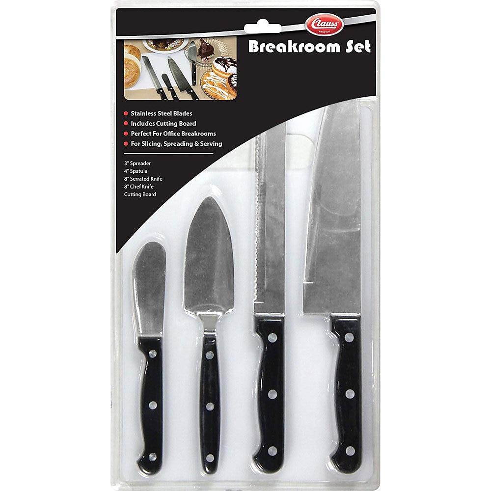 Acme United 5pc Cutting Board Knife Set - 5 Piece(s) - 5/Set - Dishwasher Safe - Acrylonitrile Butadiene Styrene (ABS), Stainless Steel - Black