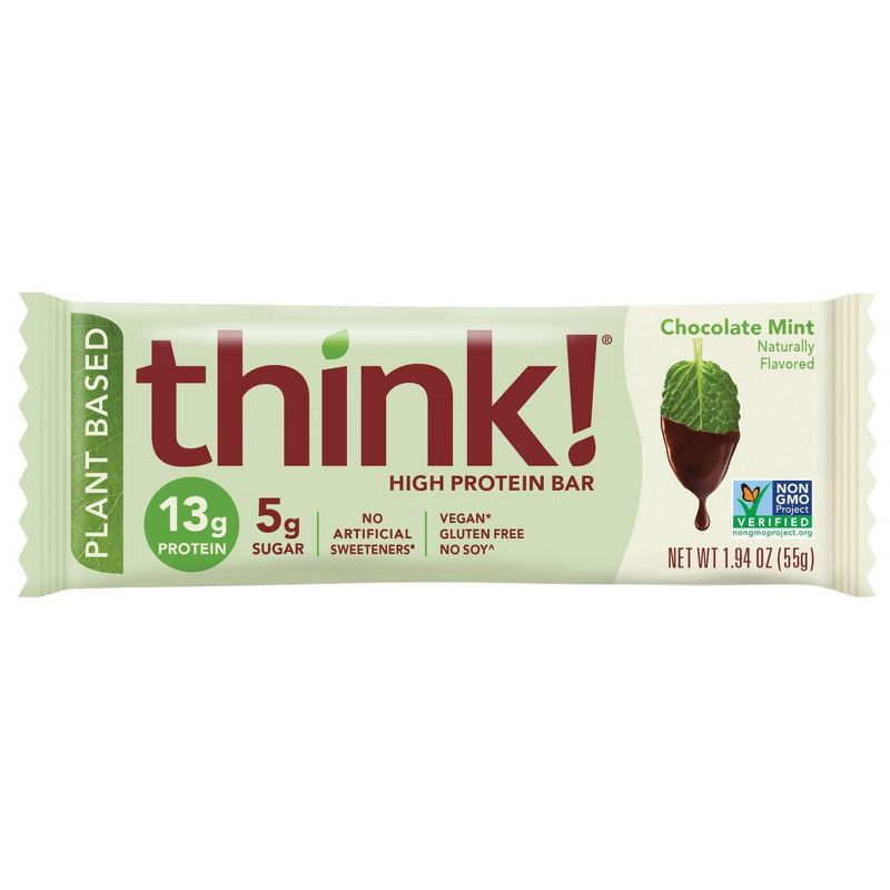think! High Protein Plant Based Chocolate Mint Bars - 5ct/9.7oz