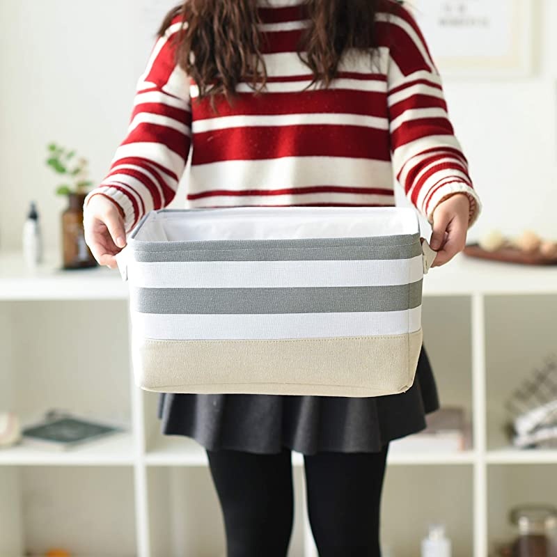 Storage Baskets 3Pack Dog Toy Baskets with Handles Storage Bins Set Works As Baby Storage Toy Storage Nursery Baskets Lattice 157L&times;118W&times;83H inch