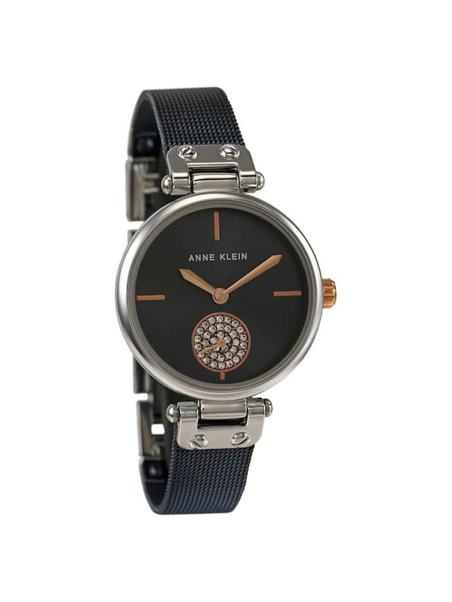 Anne Klein NEAK3001BLRT Crystals Analog Watch for Women