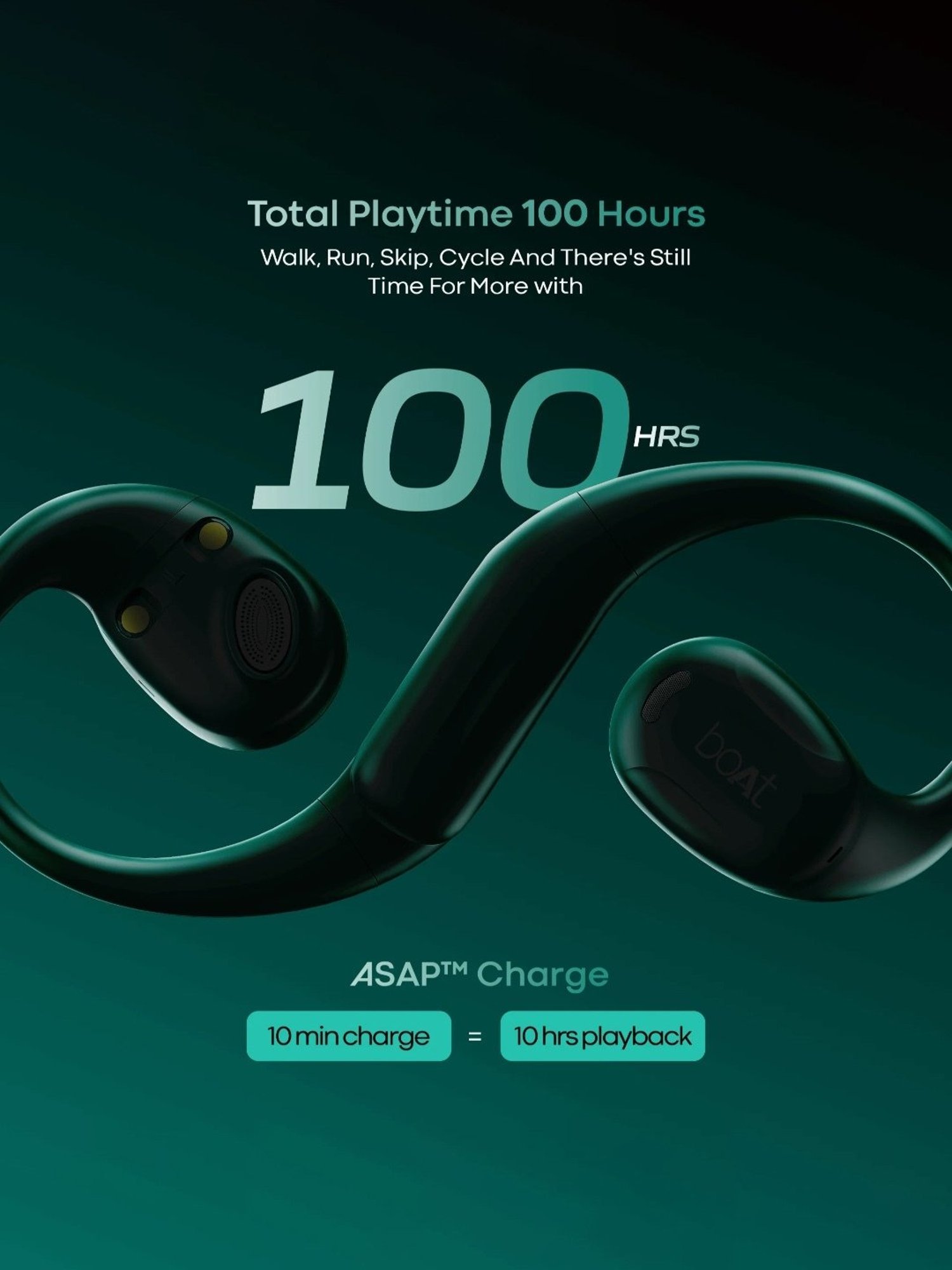 Boat Airdopes ProGear In Ear Bluetooth Earbuds with with 100 Hours Playback (Green)