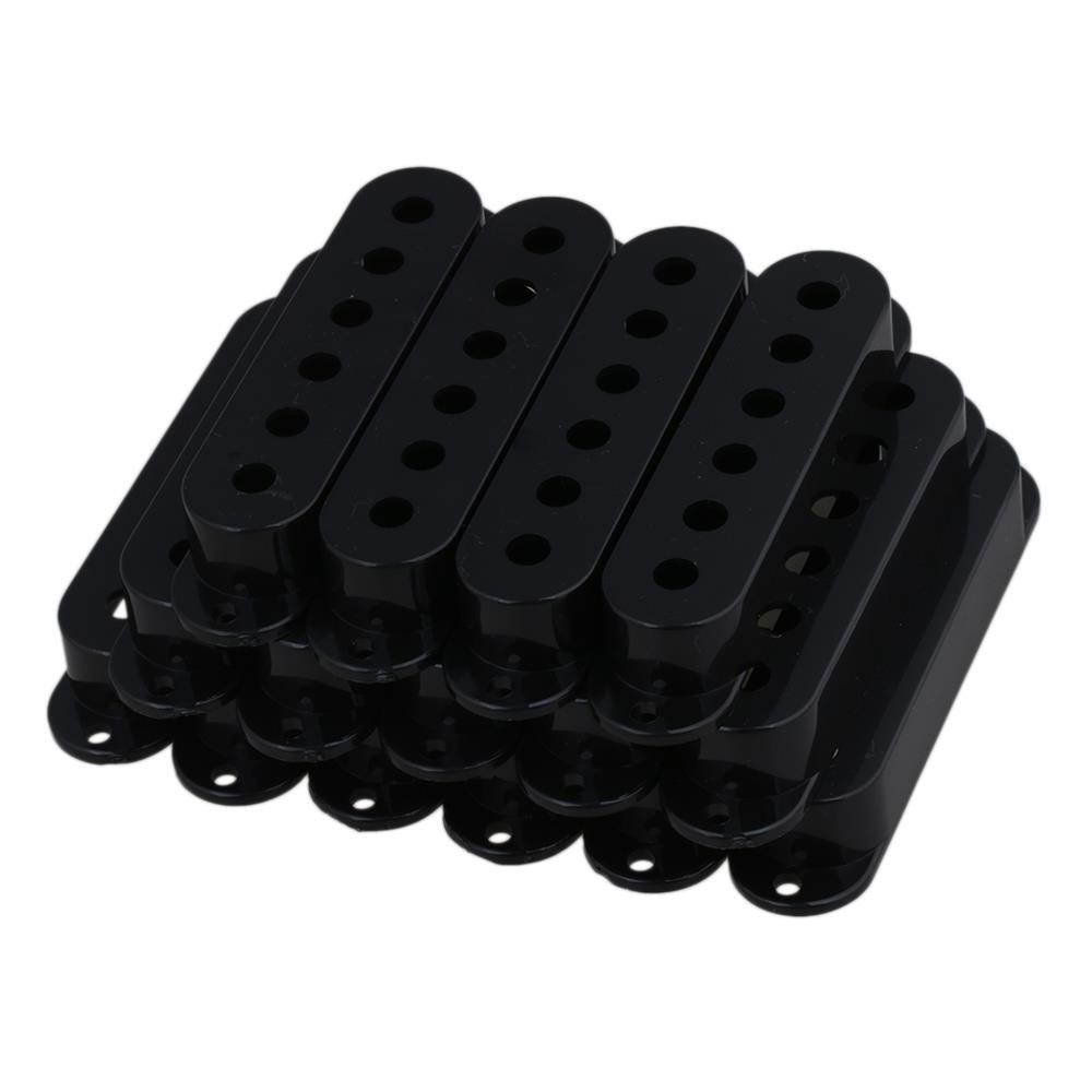 BQLZR 5PCS Black Electric Guitar Parts Set Single Coil Guitar Pickup Covers Plastic
