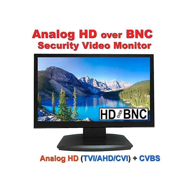 Inch HD-TVI,AHD,CVI/CVB Analog HD 16:9 LED Security Monitor 1x HDMI & 2X BNC Video Inputs CCTV DVR Home Office Surveillance System