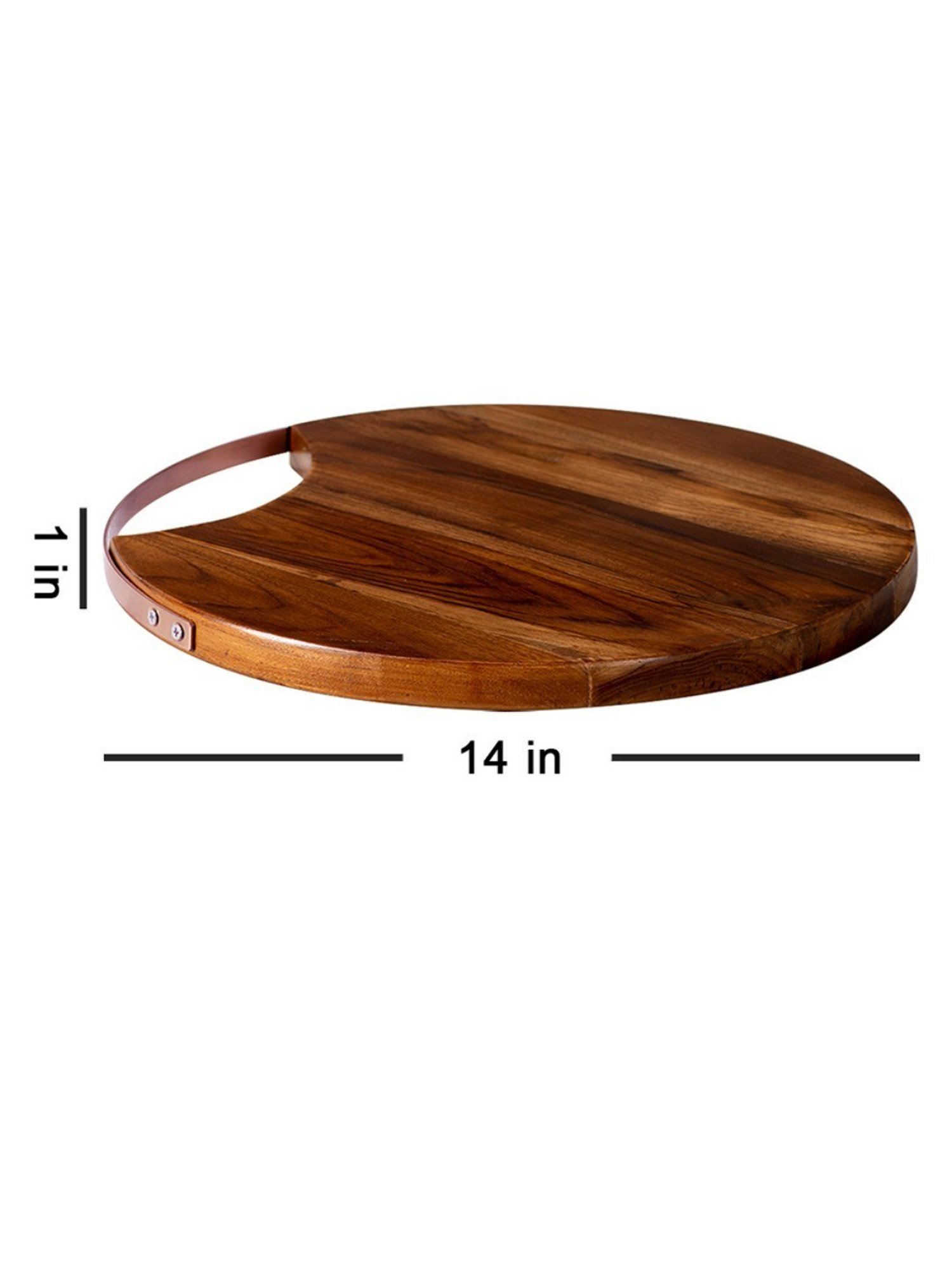 Nestroots Solid Brown & Copper Teak Wood Cheese Board