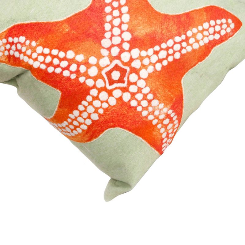 12"x20" Star Fish Lumbar Throw Pillow Pastel Green - Liora Manne