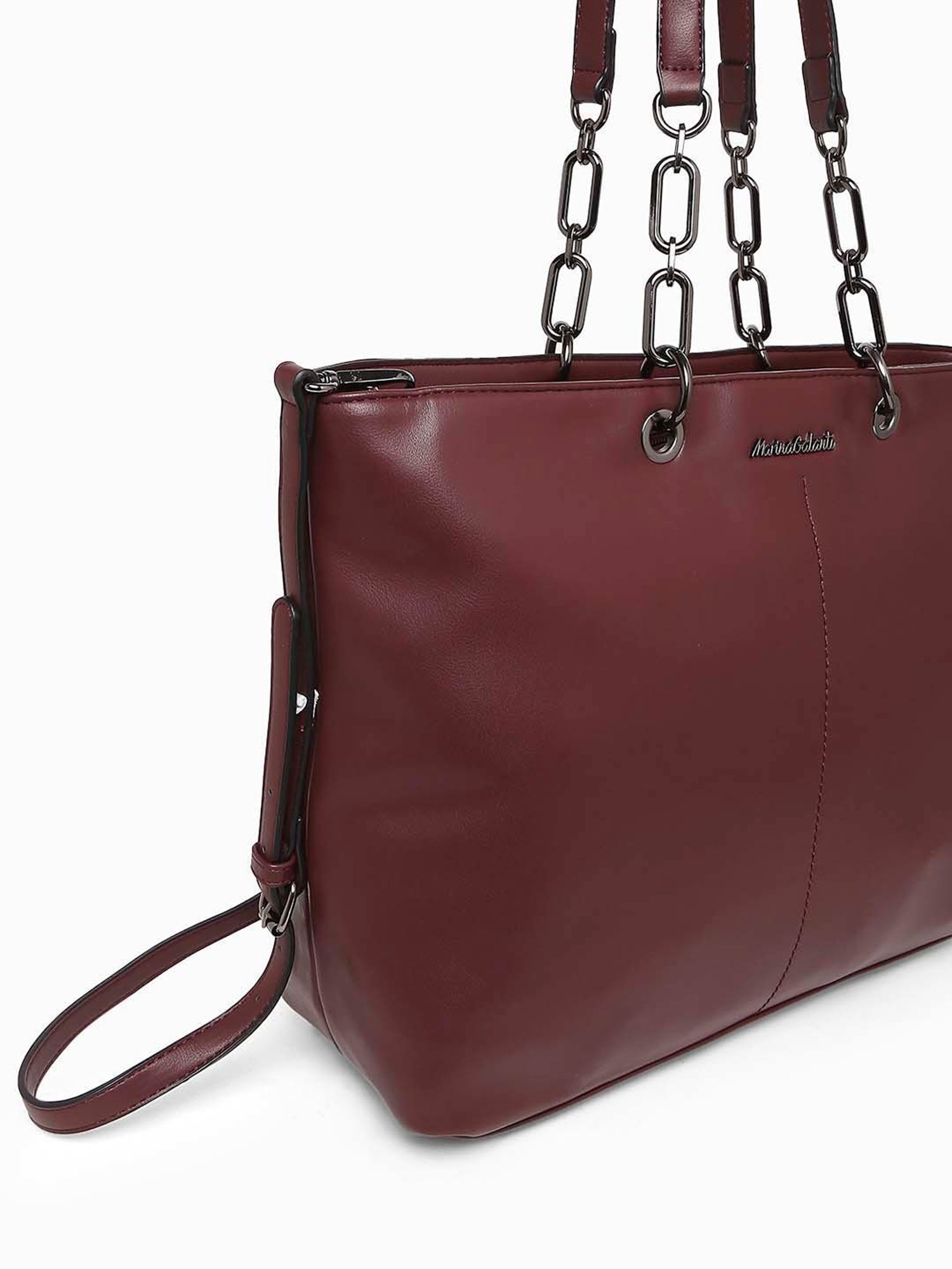 Marina Galanti Maroon Solid Medium Tote Handbag