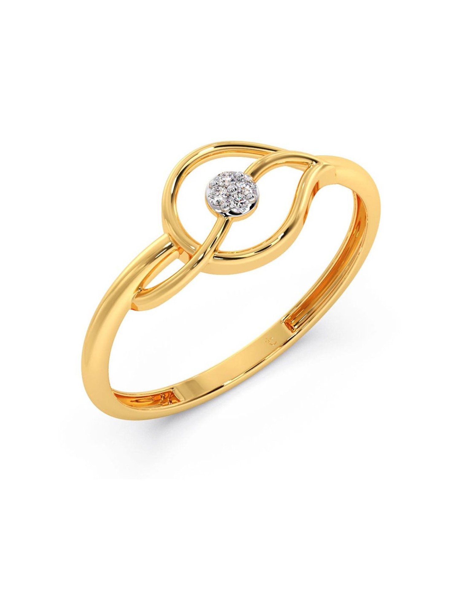 Candere by Kalyan Jewellers Stylish Design 14k Yellow Gold & Diamond Ring