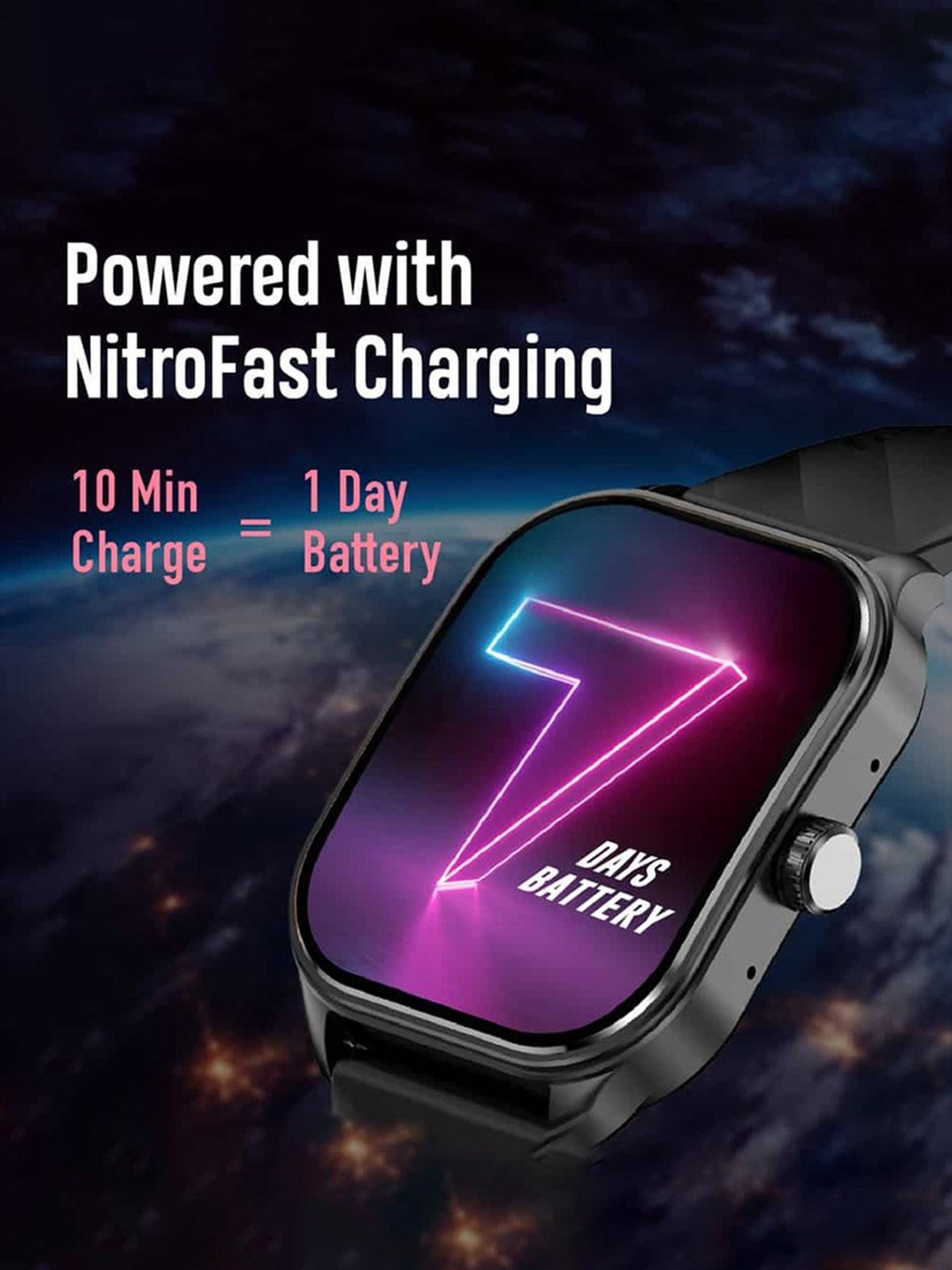 Fastrack Reflex Power BT Calling Smartwatch with 1.96 inch Super AMOLED Arched Display (Blue)